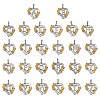 Brass Micro Pave Cubic Zirconia with Shell Pendants KK-Z115-14GP-1