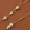 Alloy & Plastic Pearl Heart Tassel Necklaces for Women WG60FEA-01-4