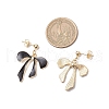 Bowknot Alloy Enamel Dangle Stud Earrings EJEW-JE06448-01-4
