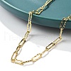 Brass Textured Paperclip Chain Necklaces for Women Men NJEW-F337-02G-01-5