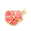 Brass Pave Cubic Zirconia with Enamel Pendants KK-U062-42G-01-2