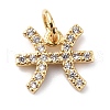 Brass Micro Pave Cubic Zirconia Charms ZIRC-F131-16G-12-1
