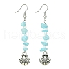 Natural White Jade(Dyed) Chips Dangle Earrings EJEW-JE05578-4