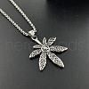 Retro Rock Punk Men's Maple Leaf Stainless Steel Pendant Necklaces DF8186-4