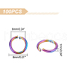 Unicraftale 100Pcs Ion Plating(IP) Rainbow Color 304 Stainless Steel Open Jump Rings STAS-UN0039-09-3