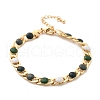 Flat Round Brass Enamel Curb Chains Bracelets for Women BJEW-B125-05G-4