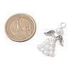 Pearlized Glass Pearl Bead Pendants PALLOY-JF03206-03-2