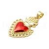 Brass Enamel Pendants KK-P303-08B-G-2