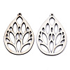 Undyed Natural Wooden Big Pendants WOOD-N007-019-2