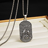 201 Stainless Steel Oval with Engraved Constellation Pendant Necklaces for Men WG36A86-04-1