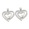 Rack Plating Brass Micro Pave Cubic Zirconia Pendants KK-F869-05P-1