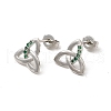 Rack Plating Brass Micro Pave Cubic Zirconia Stud Earrings EJEW-P221-06P-1