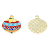 Rack Plating Alloy Enamel Pendants ENAM-N060-13LG-1