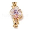 Brass Micro Pave Clear Cubic Zirconia Fold Over Clasps KK-U037-22G-02-1