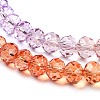 Transparent Painted Glass Beads Strands X1-DGLA-A034-T6mm-A12-4