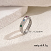 Brass Micro Pave Cubic Zirconia Rings for Women AJ0681-5-2