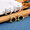 Women Cat Brass Leverback Earrings JE965A-4