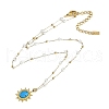 Dyed Synthetic Turquoise Oval Pendant Necklaces NJEW-I129-07G-2