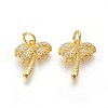 Eco-Friendly Brass Micro Pave Cubic Zirconia Charms X-ZIRC-J021-04G-RS-1