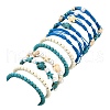 12Pcs 12 Styles Dyed Synthetic Turquoise Beads Braided Bead  Bracelets & Stretch Bracelets for Women BJEW-JB11624-5