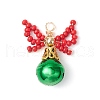 4pcs 4 Colors Brass Bell Pendants PALLOY-MZ00715-2