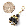 Angel Glass Beaded & Alloy Pendant Decorations HJEW-MZ00190-04-3