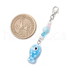 Ocean Theme Porcelain Charm & Glass Beads Pendant Decorations HJEW-JM03154-03-3
