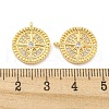 Brass Micro Pave Clear Cubic Zirconia Charms KK-Z044-35G-3