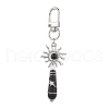 Copper Wire Wrapped Natural Obsidian Pointed Bullet Pendant Decorations HJEW-JM03104-07-4