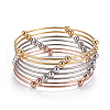 Fashion Tri-color 304 Stainless Steel Bangle Sets BJEW-L664-023C-M-7