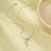 304 Stainless Steel Bowknot Pendant Snake Chain Necklaces for Women NJEW-U031-13P-1