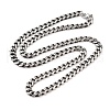 304 Stainless Steel Cuban Link Chain Necklaces NJEW-K378-16A-AS-2