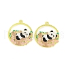 Golden Plated Alloy Enamel Pendants ENAM-Z017-08G-01-1