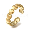 Heart 304 Stainless Steel Open Cuff Ring for Women RJEW-F161-02G-21-1