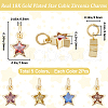 CREATCABIN 10Pcs 5 Colors Brass Cubic Zirconia Charms FIND-CN0002-67-2