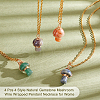 CHGCRAFT 4Pcs 4 Style Natural Gemstone Mashroom Wire Wrapped Pendant Necklace for Wome NJEW-CA0001-06-4