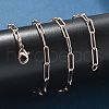 Brass Round Oval Paperclip Chain Necklace Making MAK-S072-04A-RG-4