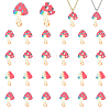 CHGCRAFT 24Pcs 4 Styles Opaque Printed Acrylic Big Pendants MACR-CA0001-37-1