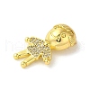 Rack Plating Brass Micro Pave CLear Cubic Zirconia Pendants KK-C053-06B-G-2
