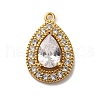 Brass Micro Pave Cubic Zirconia Pendants KK-F895-11G-1