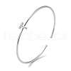 Rack Plating Brass Micro Pave Clear Cubic Zirconia Letter Open Cuff Bangles BJEW-A018-01P-T-1