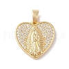 Brass Cubic Zirconia Pendants KK-Z050-10G-01-1