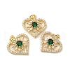 Rack Plating Brass Cubic Zirconia Pendants KK-D074-07G-2