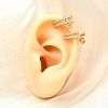 Brass Micro Pave Clear Cubic Zirconia Cuff Earrings EJEW-F370-11G-2