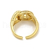 Oval Kont Brass Micro Pave Clear Cubic Zirconia Open Cuff Rings RJEW-N046-09G-RS-3