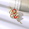 Snake Aolly Rhinestone Brooches JEWB-V008-01LG-01-1