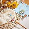  8Pcs Handmade Polymer Clay Round with Flower Pattern Dangle Leverback Earrings HJEW-NB0001-38-2