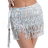 Polyester with Glitter Waist Belt with Curb Chains AJEW-WH0166-70A-7