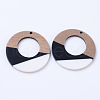 Resin & Walnut Wood Pendants X-RESI-N025-004B-B01-2