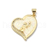 Brass Micro Pave Clear Cubic Zirconia Pendants KK-A221-19D-G-1